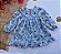 Vestido Infantil Menina Milon Floral Manga Longa Azul - Imagem 1