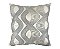 ALMOFADA VELUDO COM APLICAÇÃO EM KILIM CINZA - Imagem 1