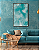 Quadro Decorativo Mármore Líquido Azul Turquesa em Textura Gold - Imagem 1
