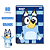 Caderno Brochura Grande 80 Folhas Bluey Listras Azuis - Imagem 1
