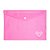 Pasta Plástica Envelope Pink Vibes Coração - Imagem 1