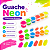Tinta Guache Neon Cores Vivas 6 Potes 90ML - Imagem 1