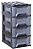 GAVETEIRO PRETO C/04 GAVETAS PRATA - 46X33X70 CMS - Imagem 1