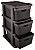 GAVETEIRO DE CHAO 3 GAVETAS 15L JUTA PRETO 59,2X42X30,5 CM - Imagem 1