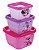 CJ CONECTS POTE QUADR C/ 3 PCS MINNIE - 140 / 270 / 470 ML - Imagem 1