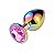 Plug Anal Em Aço Com Pedra de Cristal Rosa - P - Imagem 1