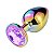 Plug Anal Em Aço Furta Cor Com Pedra de Cristal Roxa-Tamanho G - Imagem 1