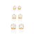 Kit 3 Brincos Rommanel Solitário Cristal de Zircônia 527039 - Imagem 1