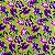 TECIDO VISCOSE ESTAMPADA (FLOR ROXA FUNDO AMARELO) - Imagem 1