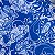TECIDO VISCOSE ESTAMPADA (FLOR BRANCA FUNDO AZUL) - Imagem 1