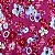 TECIDO VISCOSE ESTAMPADA (FLOR VERMELHA FUNDO ROSA) - Imagem 1