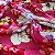 TECIDO VISCOSE ESTAMPADA (FLOR VERMELHA FUNDO ROSA) - Imagem 3