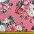 TULE ESTAMPADO (FLORES ROSA COM FUNDO ROSA) - Imagem 3