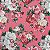 TULE ESTAMPADO (FLORES ROSA COM FUNDO ROSA) - Imagem 1