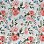 TULE ESTAMPADO (FLORES ROSA COM FUNDO BRANCO) - Imagem 1