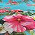 TULE ESTAMPADO (FLOR ROSA COM FUNDO AZUL) - Imagem 2