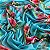TULE ESTAMPADO (FLOR ROSA COM FUNDO AZUL) - Imagem 4