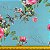 TULE ESTAMPADO (FLOR ROSA COM FUNDO AZUL) - Imagem 3