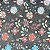 TULE ESTAMPADO (FLORES COLORIDAS COM FUNDO PRETO) - Imagem 1