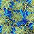 VISCOSE ESTAMPADA POPELINE  | FOLHAGEM AZUL COM VERDE 37 - Imagem 1