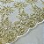 RENDA CORD METALIZADA EWA | 100% POLIÉS BARRADA - 1,30m |  BRANCO C/ DOURADO - Imagem 2