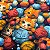 TECIDO TRICOLINE DIGITAL  | 1,50m X 0,50cm | GATOS COM NOVELOS - Imagem 2