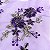 TULE BORADADO RENDA CORD FIO METALICO | 1,30m | Roxo / Dourado - Imagem 3