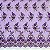 TULE BORADADO RENDA CORD FIO METALICO | 1,30m | Roxo / Dourado - Imagem 2