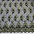 TULE BORADADO RENDA CORD FIO METALICO | 1,30m | Preto / Dourado - Imagem 2