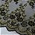 TULE BORADADO RENDA CORD FIO METALICO | 1,30m | Preto / Dourado - Imagem 4