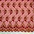 TULE BORADADO RENDA CORD FIO METALICO | 1,30m | Vermelho / Dourado - Imagem 2