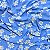 VISCOSE PREMIUM C/ POLIAMIDA | 1,55m - 81% Viscos 19% Polia | Floral Azul VR13 - Imagem 1