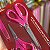 Kit com 3 Tesouras Profissionais de Aço Circulo para Corte e Costura, Artesanato, Patchwork - Rosa 10 - Imagem 4