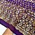 Tecido Crepe Bordado Indiano Brilho Paête | 1,47m - 100% Poliéster | Cor Roxo 187 - Imagem 1