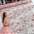 Tule Glitter Floral 3D Bordado - 100% Poliéster  1,30m 250g/m² - Rosa Bebê R0-5 - Imagem 3