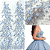 Tule Glitter Floral 3D Bordado - 100% Poliéster  1,30m 250g/m² - Azul Serenity AZ-1 D#12 - Imagem 5