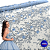 Tule Glitter Floral 3D Bordado - 100% Poliéster  1,30m 250g/m² - Azul Serenity AZ-1 D#12 - Imagem 1