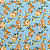 Tecido Oxford Estampado | 1m X 1,47 | Floral Laranja Fundo Azul HO3360-1 - Imagem 2