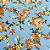 Tecido Oxford Estampado | 1m X 1,47 | Floral Laranja Fundo Azul HO3360-1 - Imagem 3
