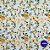 Tecido Oxford Estampado | 1m X 1,47 | Floral Amarelo Fundo Azul HO3917-2 - Imagem 1