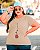 T-SHIRT PLUS SIZE FLOR I LOVE DTF BEGE - Imagem 1