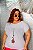 T-SHIRT PLUS SIZE FLOR I LOVE DTF BRANCO - Imagem 1