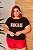 T-SHIRT PLUS SIZE VOGUE ANIMAL PRINT DTF CHOCOLATE XG - Imagem 1