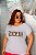 T-SHIRT PLUS SIZE VOGUE ANIMAL PRINT DTF BRANCO XG - Imagem 1