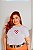 T-SHIRT PLUS SIZE CORAÇÃO DTF BRANCO XG - Imagem 1