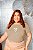 T-SHIRT PLUS SIZE CORAÇÃO DTF BEGE XG - Imagem 1