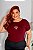 T-SHIRT PLUS SIZE CORAÇÃO DTF MARSALA XG - Imagem 1