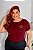 T-SHIRT PLUS SIZE FLORES CLEMATIS DTF MARSALA XG - Imagem 1