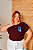 T-SHIRT PLUS SIZE TRISTEZA DIVERTIDAMENTE DTF MARSALA XG - Imagem 1