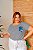T-SHIRT PLUS SIZE TRISTEZA DIVERTIDAMENTE DTF CINZA XG - Imagem 1